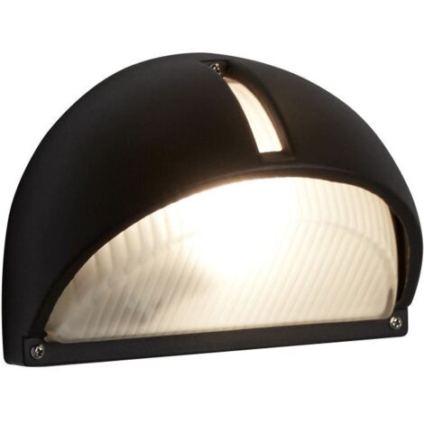Applique extérieure Kentucky alu noir et verre givré IP44 E27 max 60w