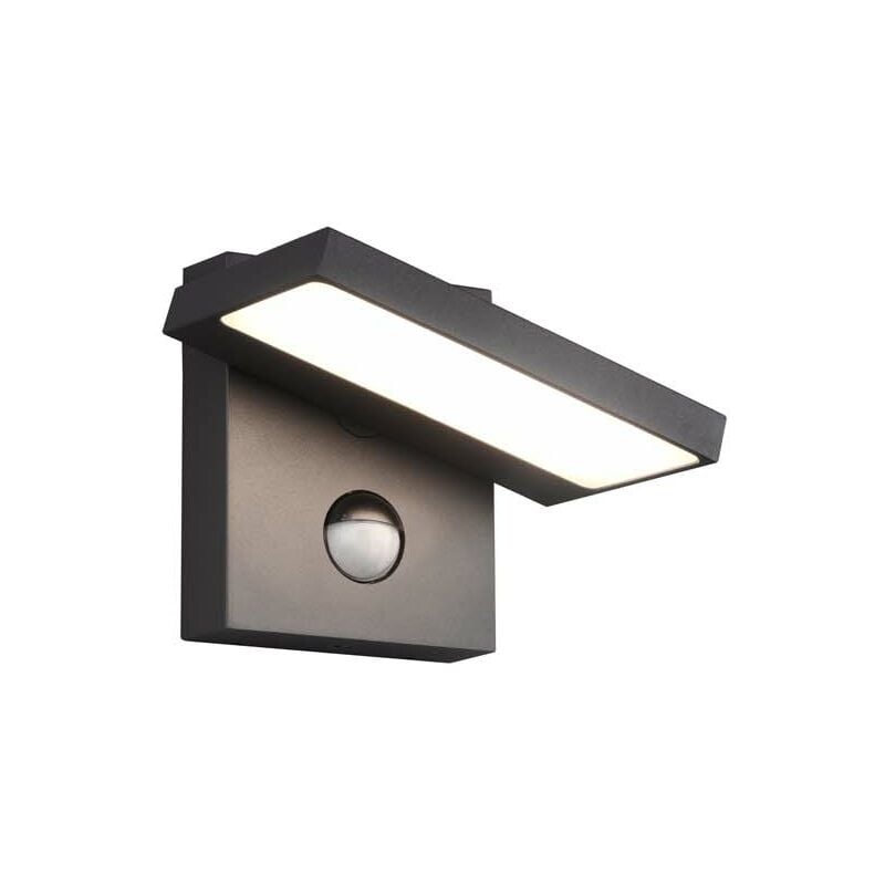 Applique extérieure led Horton en fonte anthracite orientable avec capteur l. 15 cm x h. 12 cm IP54