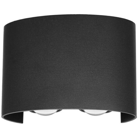 Applique extérieure noire arrondie LED 4W Ortelo Italux