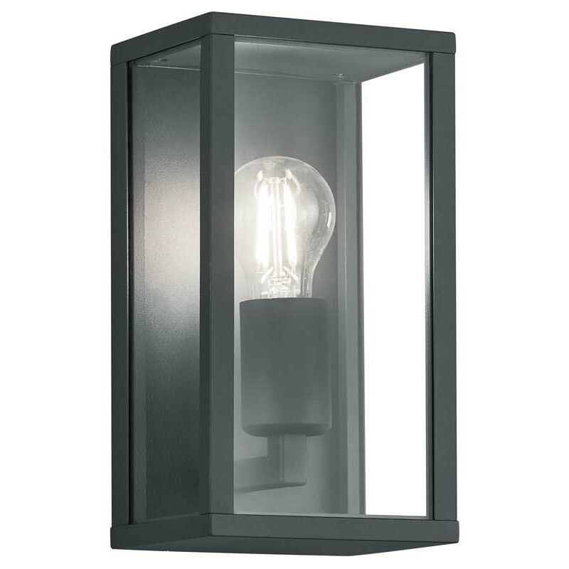 Applique extérieure rectangulaire Garonne en fonte de couleur anthracite l. 14 cm x h. 26,5 cm