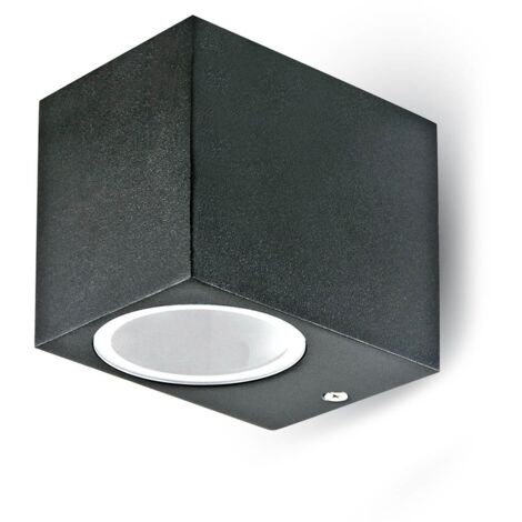 Applique extérieure V-TAC carrée noire alu GU10 IP44 bas