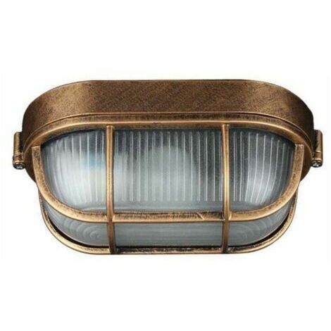 Applique extérieure vintage en aluminium moulé – Étanche – E27 avec ampoule LED 3W – 21x10cm pour jardin, patio, couloir