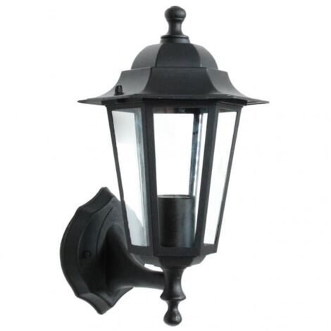 Applique extérieure vintage en fonte d'aluminium noire 60W E27 – IP43 – Pour éclairage allée et terrasse – Dimensions 18x33xØ22cm