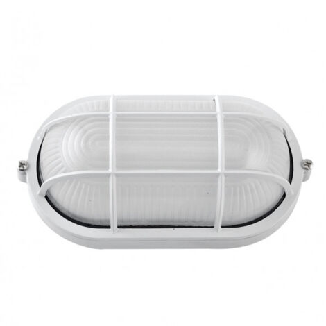 Applique ext.ovale aluminium apus large 1xe27 white 11,5x27,5x15,5 cm ip44