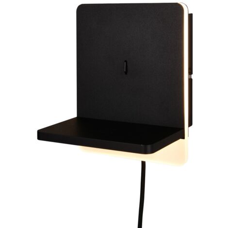 Applique Fairfield Trio nera opaca LED 9W ricarica Qi
