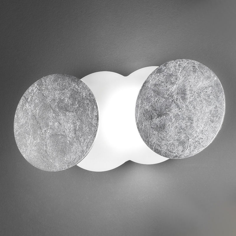 Image of Applique moderna Fratelli Braga nuvola 2092 a2 led metacrilato lampada parete, finitura metallo foglia argento - Foglia argento