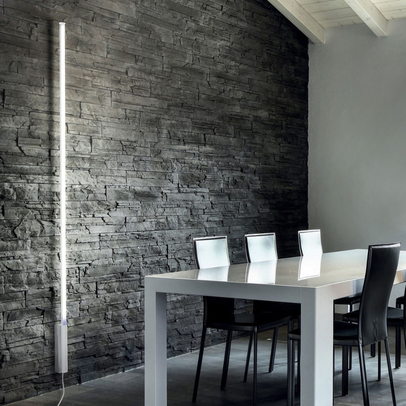 Image of Fratelli Braga - Applique moderno traccia 2053 ap f led touch dimmer metallo lampada parete, finitura metallo bianco - Bianco
