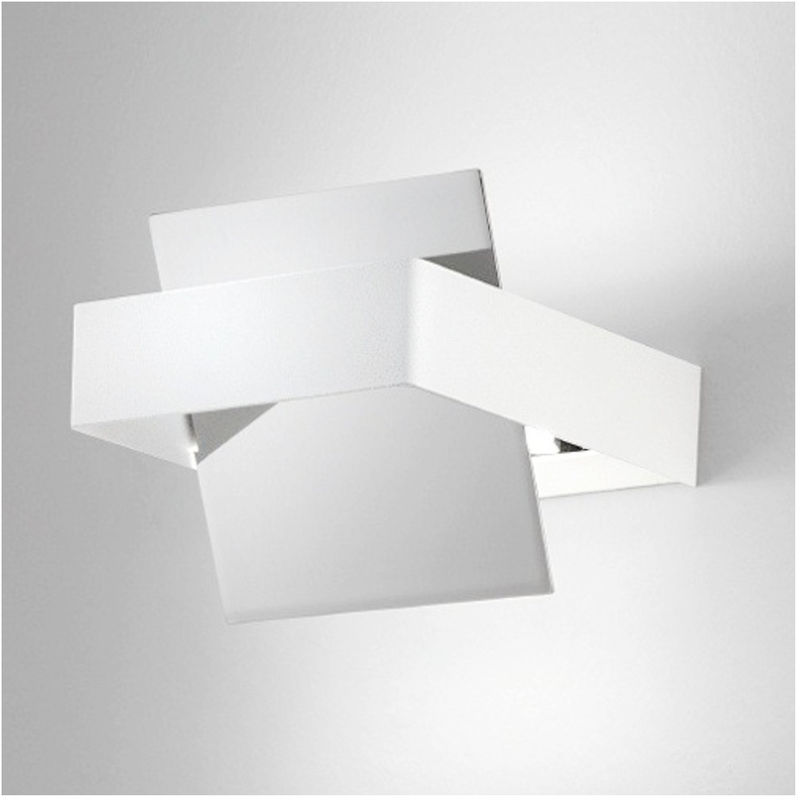 Image of Fratelli Braga - Applique moderno volta 2010 a led metallo basculante lampada parete, finitura metallo bianco - Bianco