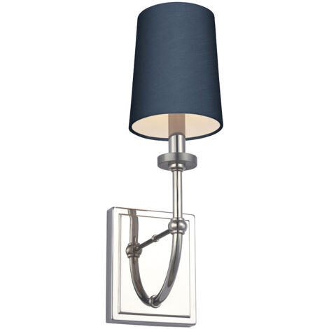 Applique Felixstowe cromata paralume blu 1xG9 LED 3W