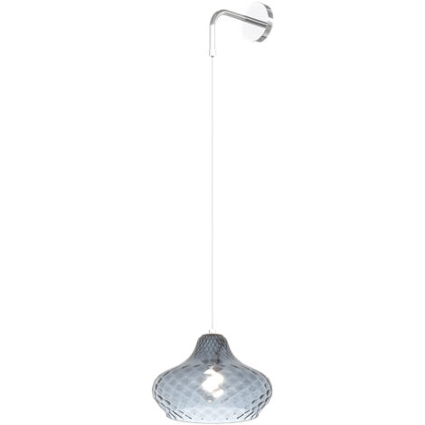 Applique Filo Contemporanea Dress Metallo Cromo Vetro Blu 1 Luce E27