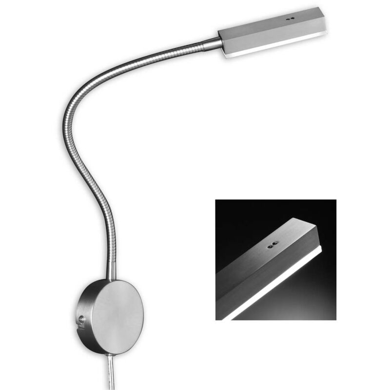 Fischer - Applique murale avec bras flexible liseuse mobile Lampe de lit led à intensité variable l 59cm