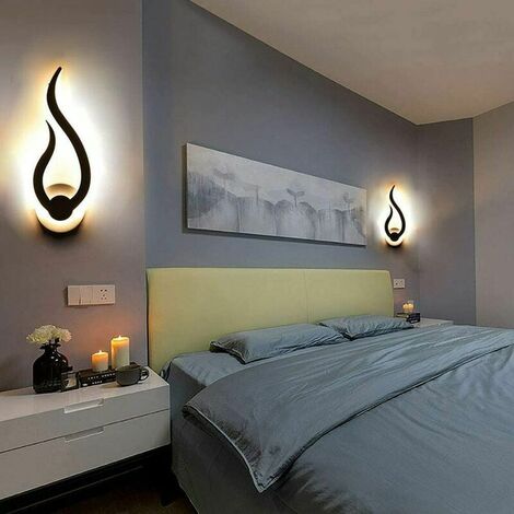 Applique flamme, applique LED, appliques murales, intérieur moderne minimaliste, abat-jour acrylique, salle de bain/chambre/salon/couloir, décoration de Pâques, applique murale, lumière noire et chale