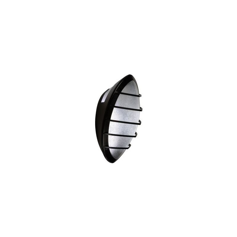 L'ebenoid - Applique fluo 1X18W à detection HF grille poly noire 331X279mm avec lampe G24q-2 ballast elec IK10 IP65 DOME EBENOID 079347