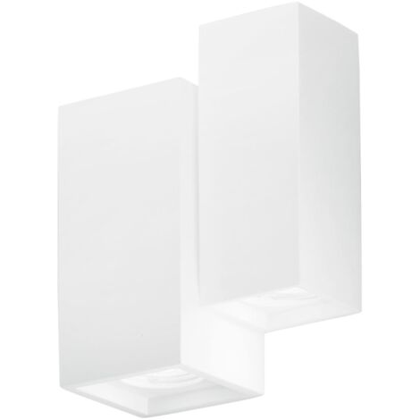 "Applique FOSTER in gesso bianco verniciabile con quattro punti luce"