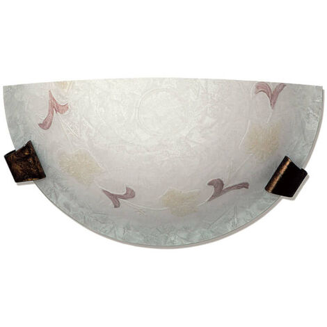 Applique ganci marrone con vetro screpolato ambra