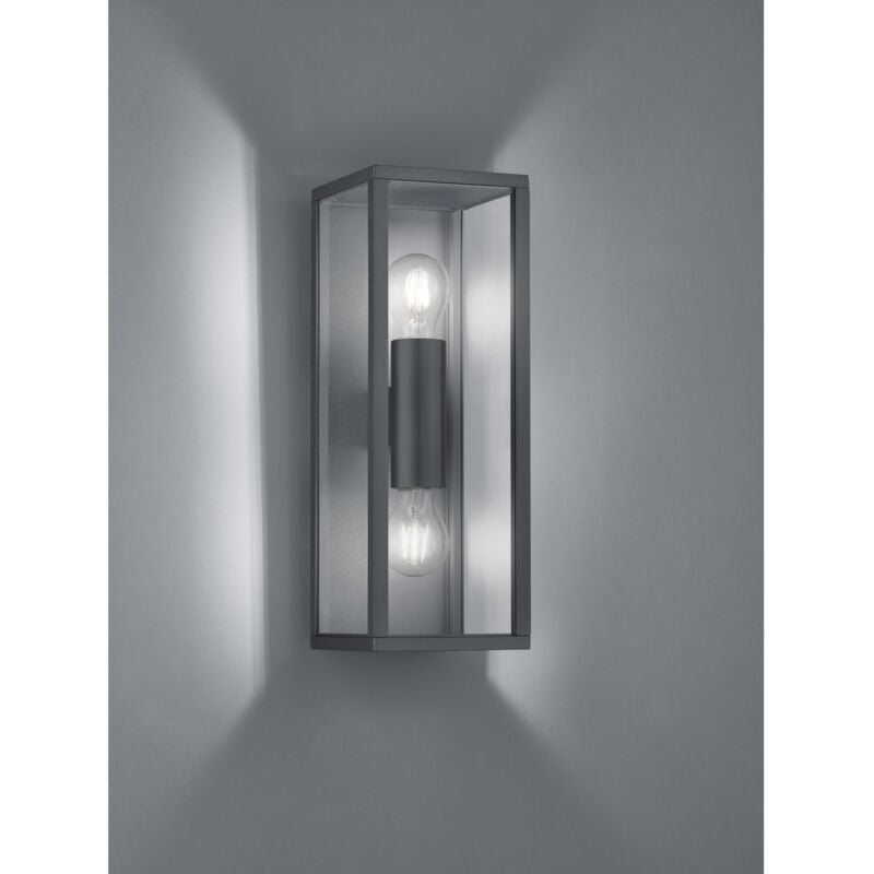 Applique Garonne Anthracite Double Lumière Dessus et Dessous IP44 Trio Lighting