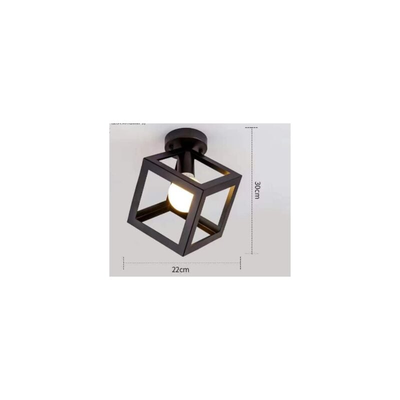 Applique géométrique en fer forgé pour salon, cuisine, loft, salle à manger, café (ampoule non incluse) lumière blanche carrée E27