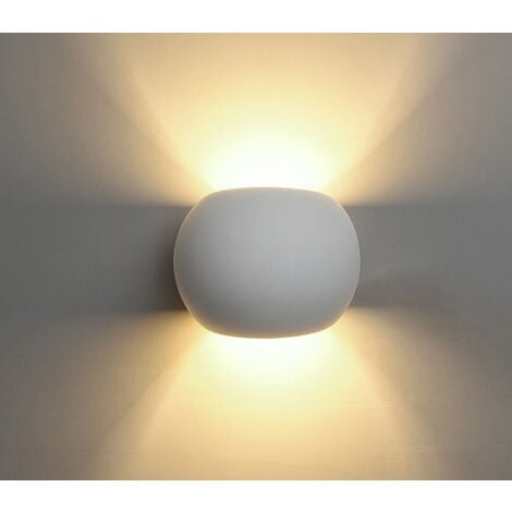 Applique Gesso Interno Bianco Lampada Parete Moderna Doppio Fascio Luce GS5017