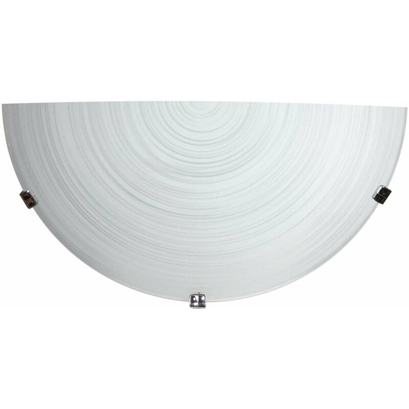 Image of Applique 1xE27 Ganci Cromo Vetro Lastra Bianco Decorato Spirale E-energy Gisella