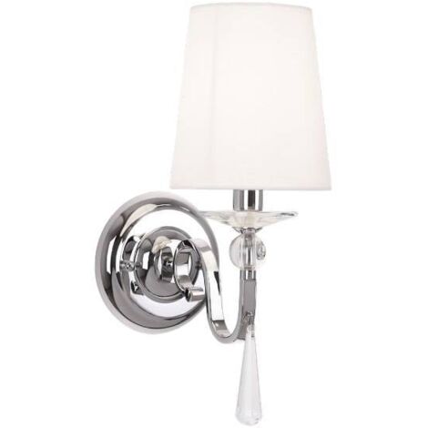 Applique glamour CHARLOTTE cromo paralume bianco E14 Maxlight