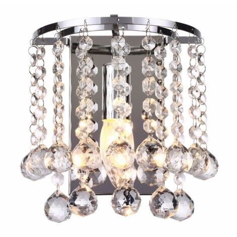Applique glamour cromata con cristalli London Crystal E14
