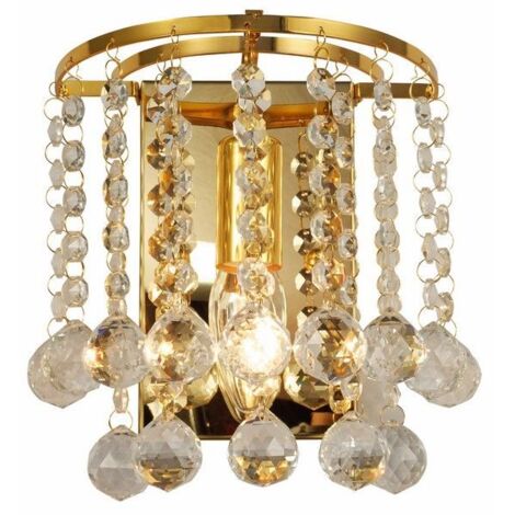 Applique glamour oro con cristalli London Crystal E14