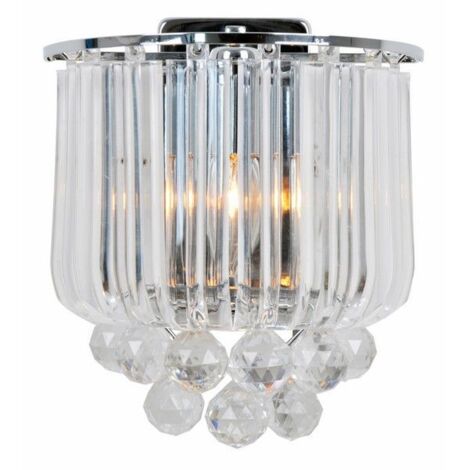 Applique glamour Utah con cristalli cromata E14 40W