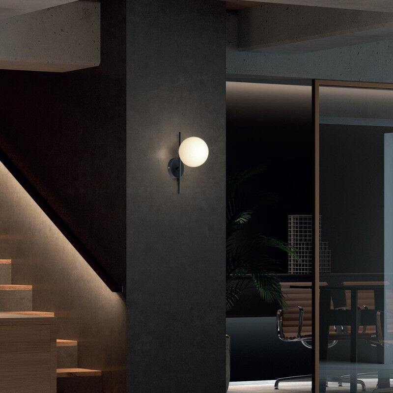 Millumine - Applique Globe 1 Tige Métal Noir Roxanne