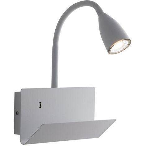 "Applique GULP in metallo bianco con braccio flessibile"