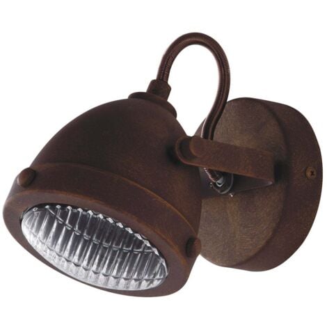 "Applique HABANA in metallo ruggine con diffusore in vetro"
