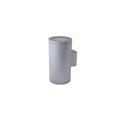 Applique halogene 2X50W aluminium grise 284X145mm 2 faisceaux indirect lampes E27 230V 1217lm T3 IK08 IP55 ILO EBENOID 079863
