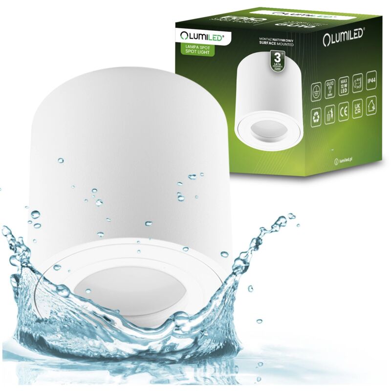 Applique HALOGÈNE Fixe GU10 Ronde IP44 Hermétique Blanc 83 mm