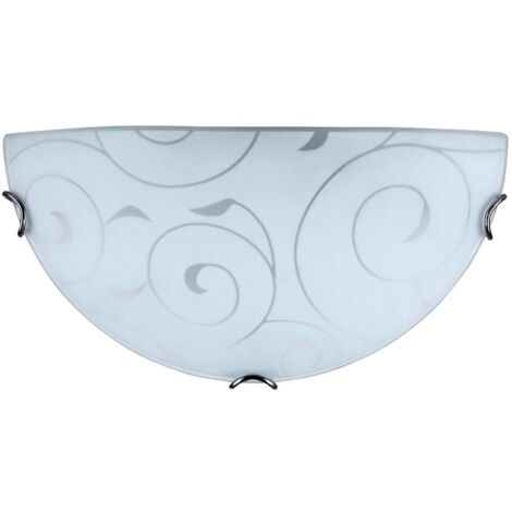 Applique Harmony lux griffe de chrome de verre métallique / motif blanc Ø30cm