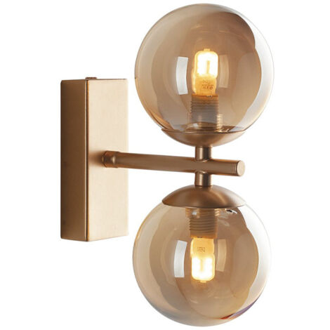 Applique HONEY in metallo ottone con diffusori in vetro champagne