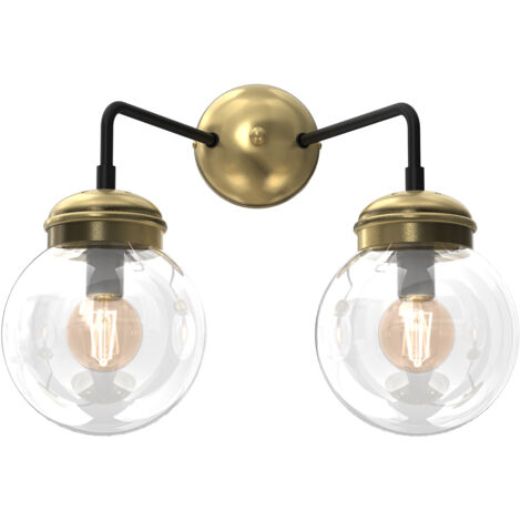 Applique Hydro loft oro 2 sfere vetro 2xE14 Luminex