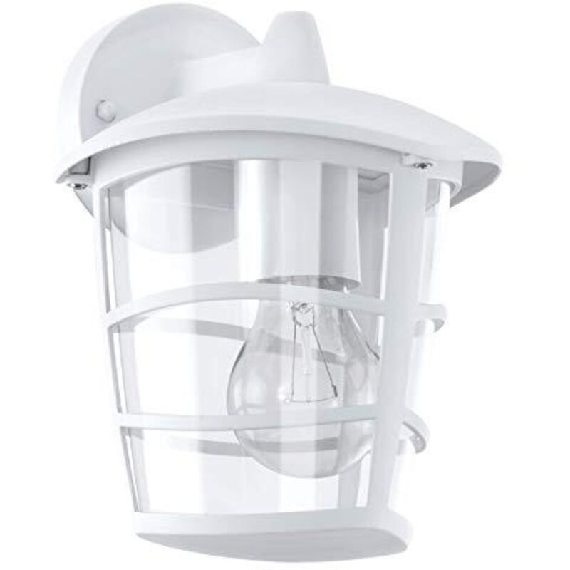 Eglo - Applique Esterno Moderna Aloria Alluminio Bianco Policarbonato Trasp 1 Luce E27