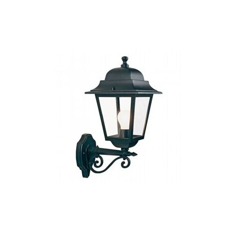 Applique in alluminio pressofuso con diffusori in vetro trasparente - Altezza max lampada 210mm - IP43 nero