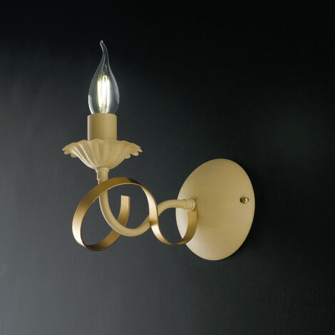 Applique in ferro Avorio decap Oro una luce 22x h18 cm