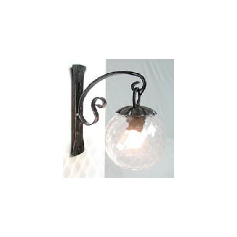 Image of Lampada dalia in ferro battuto e vetro martellato illuminazione