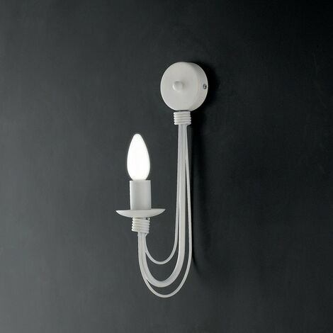 Applique in ferro Bianco shabby una luce 18x h38 cm
