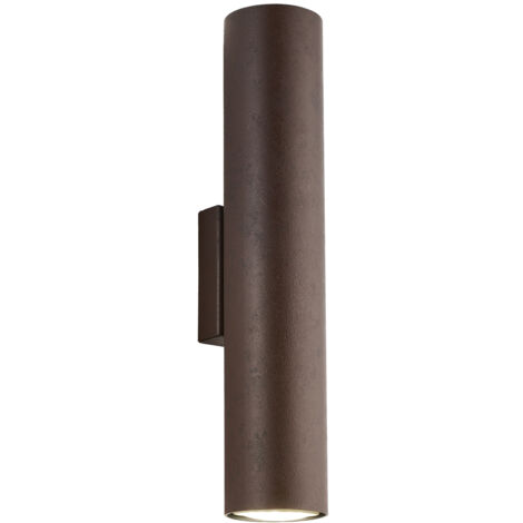 Applique in ferro laccato nero GU10 con decorazione effetto ruggine 2 luci