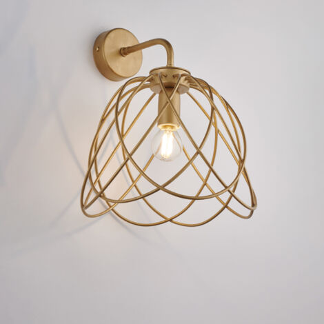 Applique in ferro laccato oro con decorazione oro antico 1 luce H.31 - L.25 - P.26