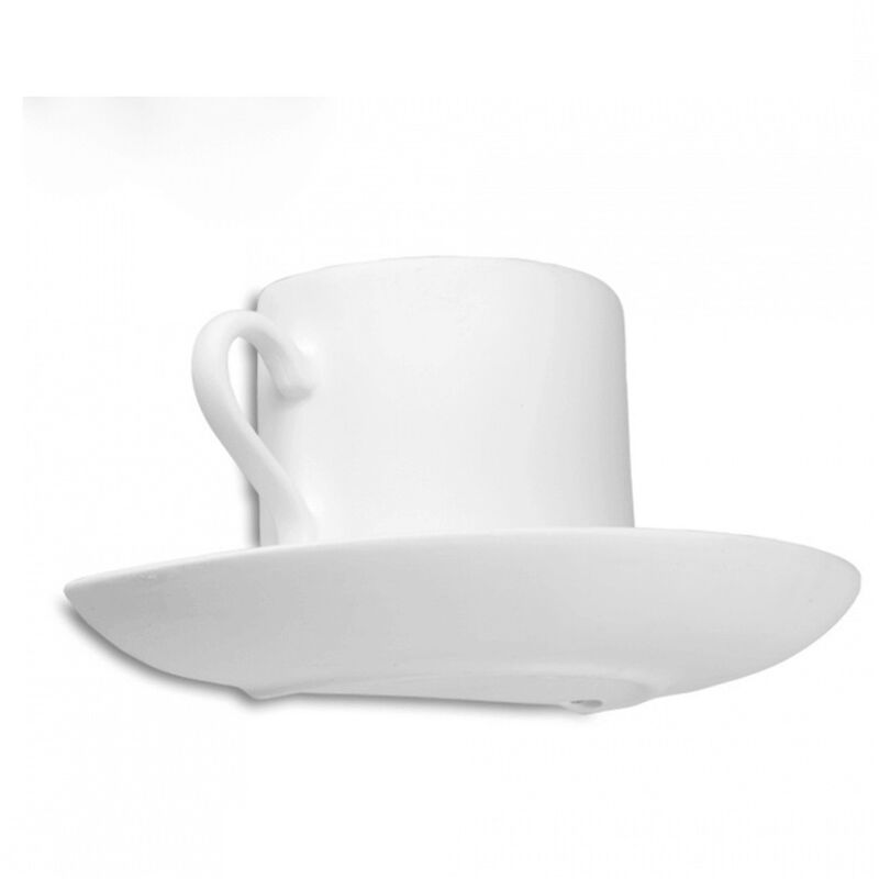 Image of Vetrineinrete - Applique in gesso a forma di tazza da caffè lampada a parete verniciabile attacco g9