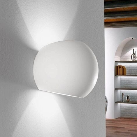 Applique in gesso dal design moderno con forma ellisse attacco per lampadine G9