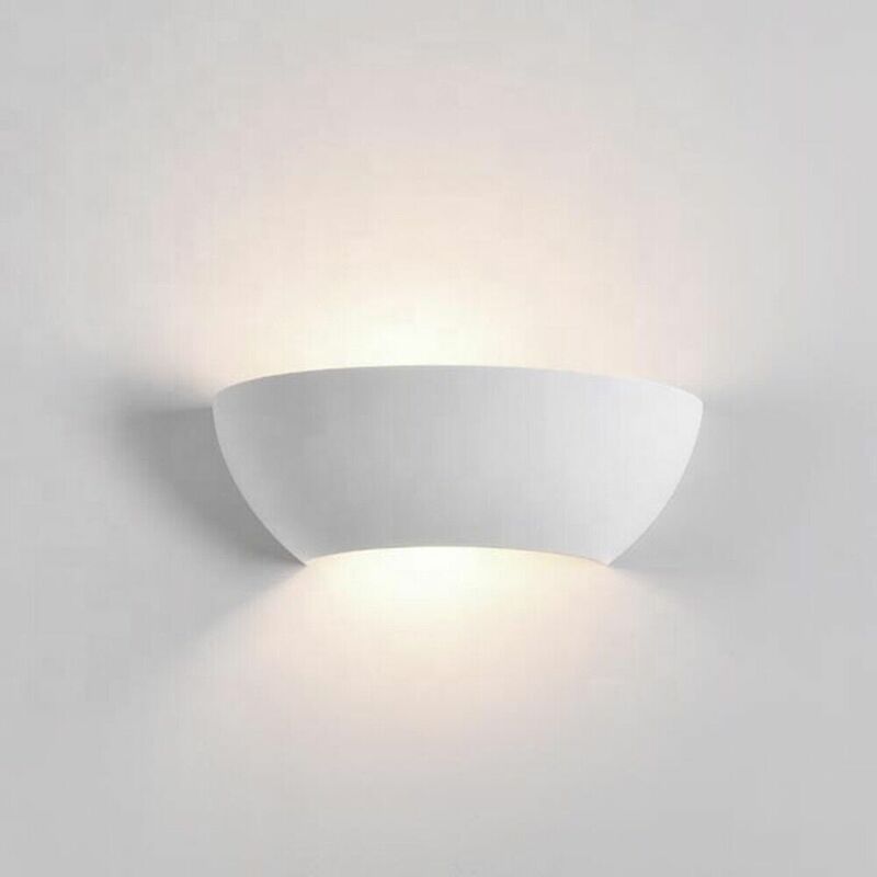 Image of Applique in gesso design moderno con forma ellisse attacco per lampadine Led R7S