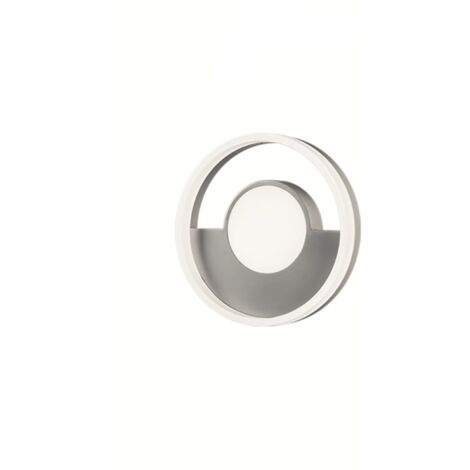 Applique in metallo Argento D20 cm con diffusore perimetrale Led ELISA