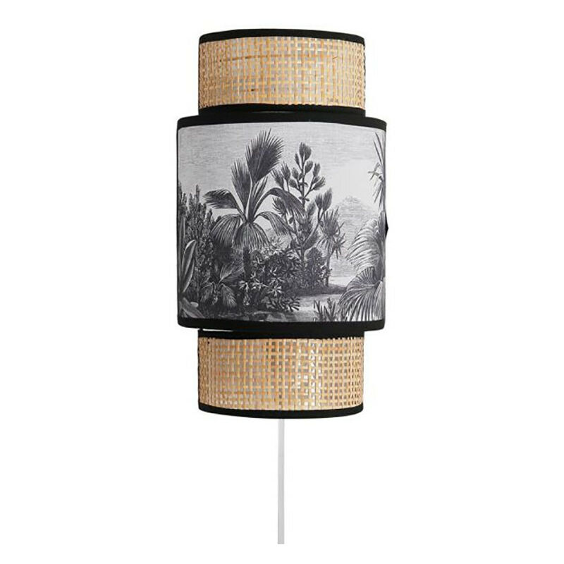 Ostaria - Applique incurvée Ombrage rotin et tissu Palmier