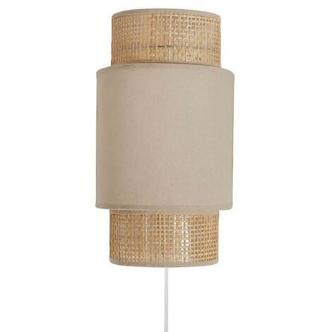 Applique incurvée rotin et tissu beige Ostaria
