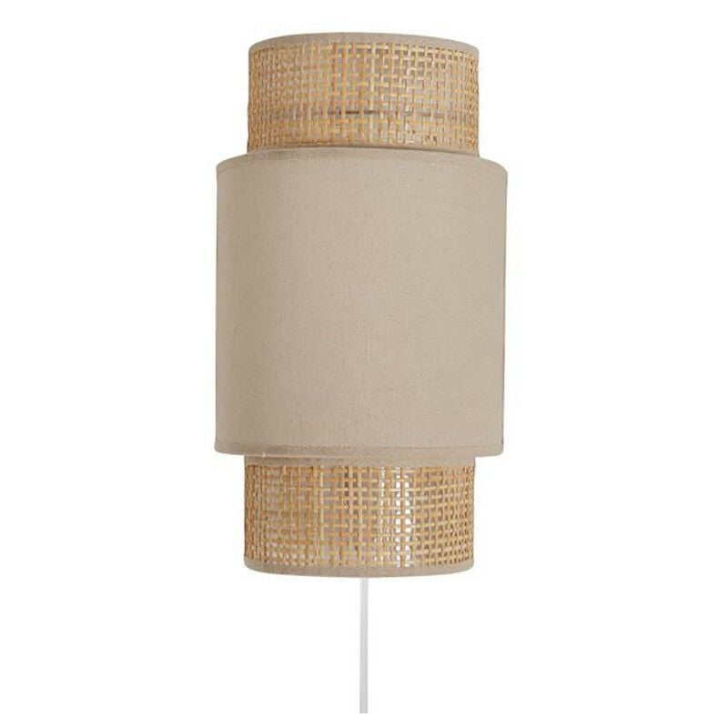 Applique incurvée rotin et tissu beige Ostaria