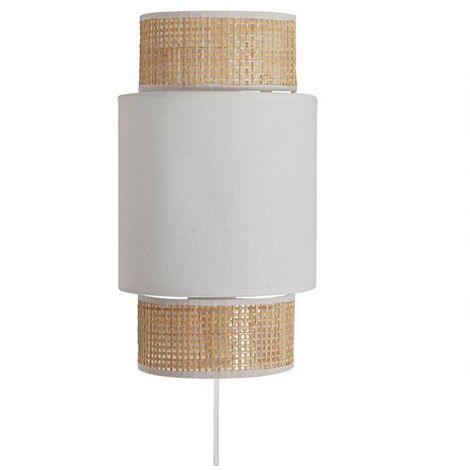 Applique incurvée rotin tissu blanc